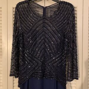 Elegant Navy Sequin dress